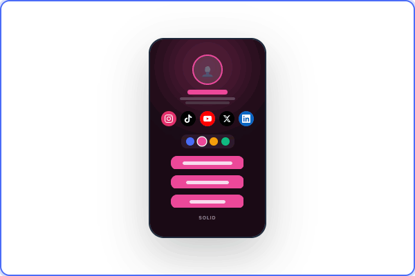 Screenshot of the app biolink editing page